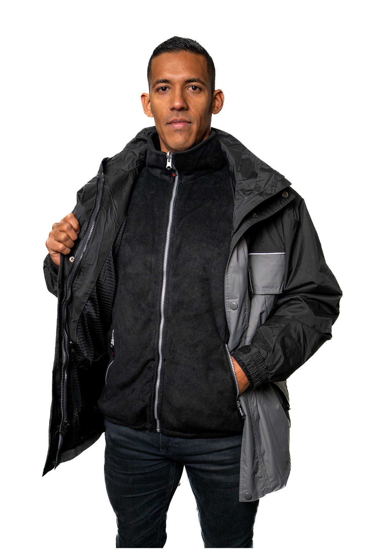 PARKA HOMBRE NORTHLAND MINERA 3 EN 1 IMPERMEABLE GRIS/NEGRO 01-00000