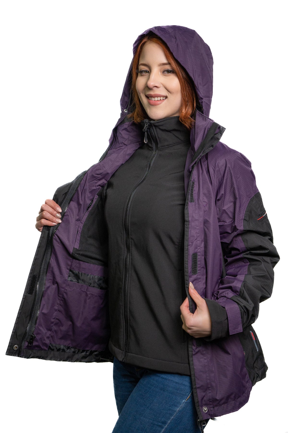 PARKA MUJER 3 EN 1 NORTHLAND EXO MERIBEL COMBI PLUM BLACK 02-0226273