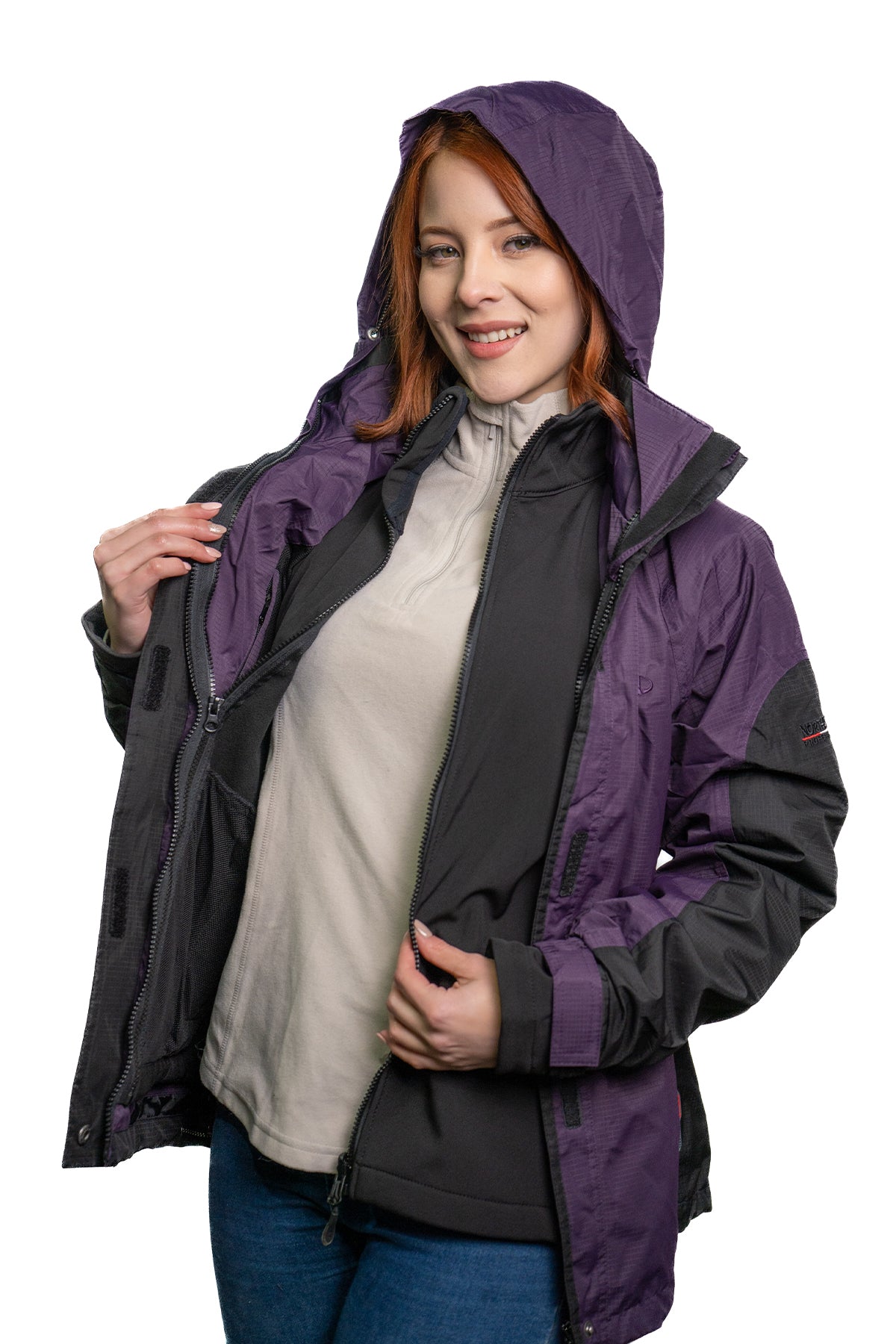 PARKA MUJER 3 EN 1 NORTHLAND EXO MERIBEL COMBI PLUM BLACK 02-0226273
