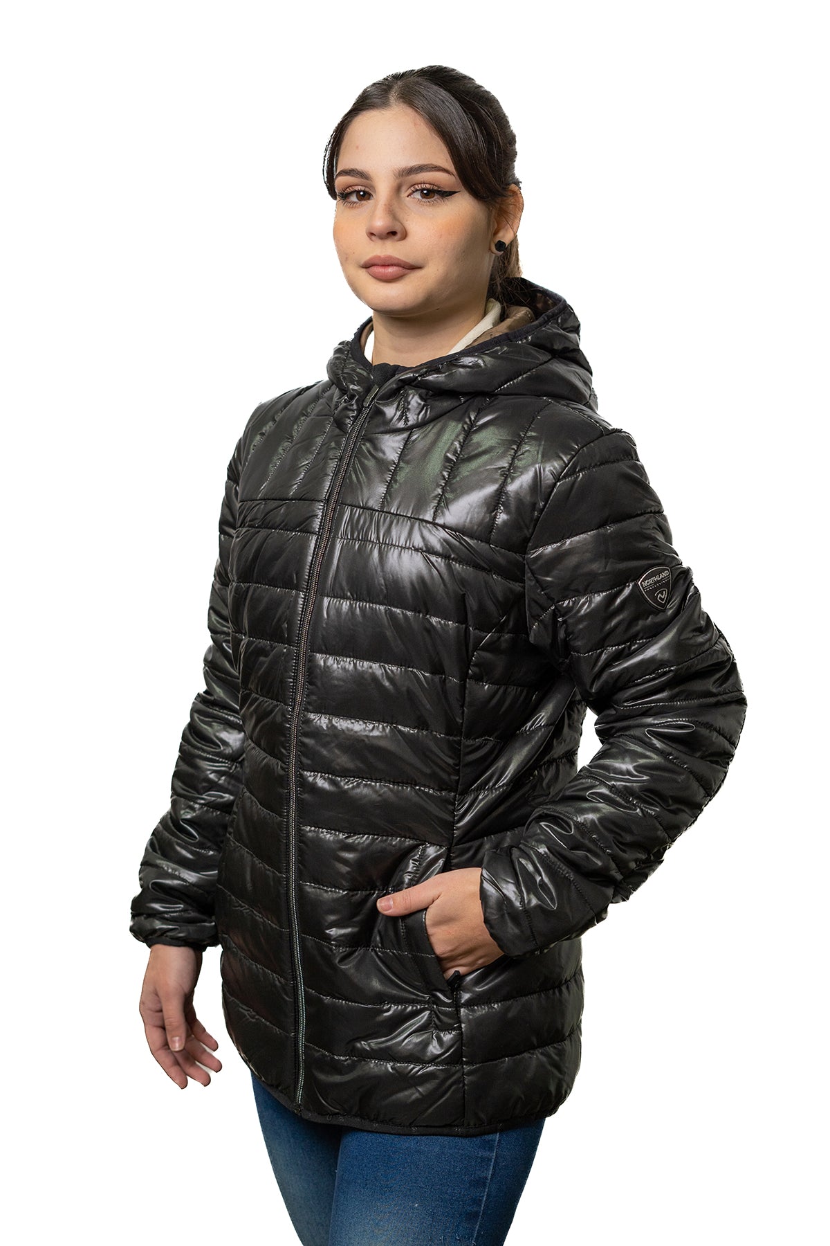 PARKA MUJER NORTHLAND ISA MICROLOFT KAPUZEN BLACK 02-073561