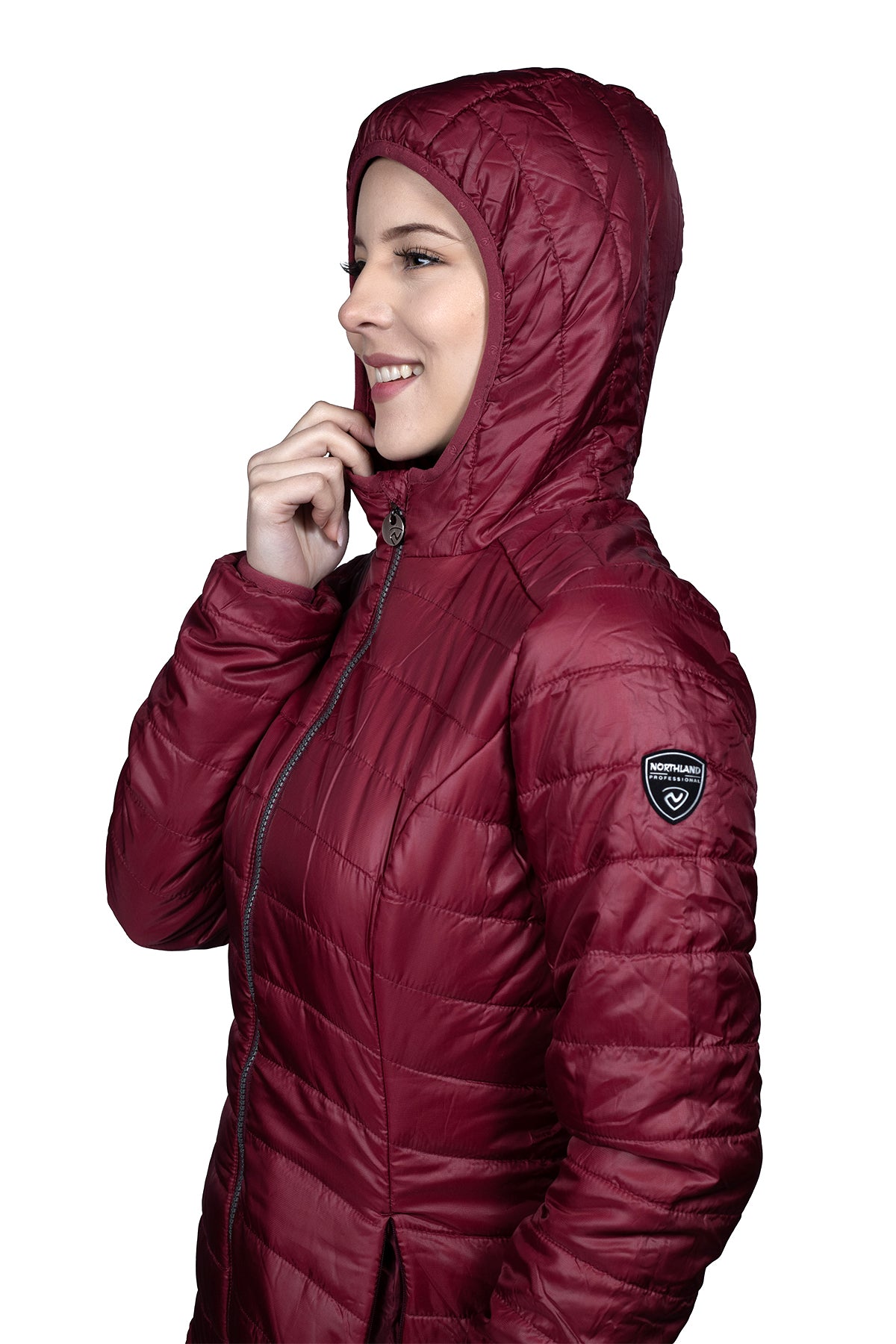 PARKA MUJER NORTHLAND JANA MICROLOFT LARGA BORDEAUX 02-0801524